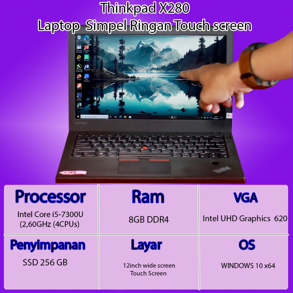 Laptop LENOVO THINKPAD X280 core i5 Layar Sentuh Bekas L206