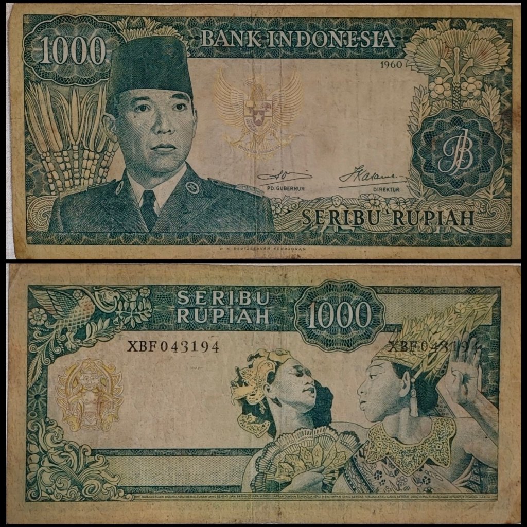 Uang Kuno 1000 Rupiah 1960 Asli Indonesia | Orde Lama | Koleksi Uang Lama