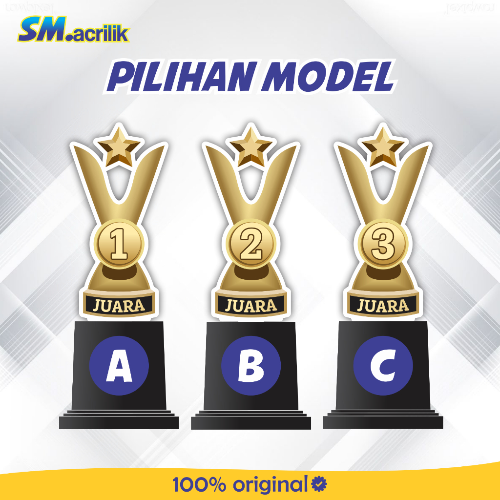 Moms_Syafa Piala Juara Piala Peringkat Kelas Trophy Akrilik Juara 123 Model 3 Trophy Penghargaan