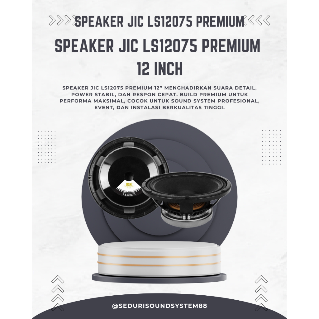 Speaker JIC LS 12075 PREMIUM 12 Inch Mid & Low PREMIUM Speaker 12 Inch JIC 12075