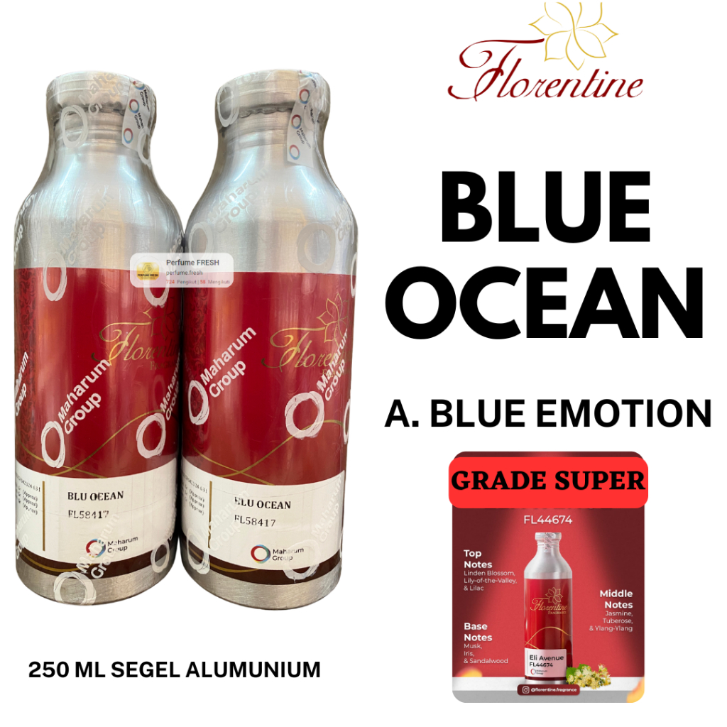 Bibit Parfum FLORENTINE // BLUE OCEAN 250 ML SEGEL Alumunium