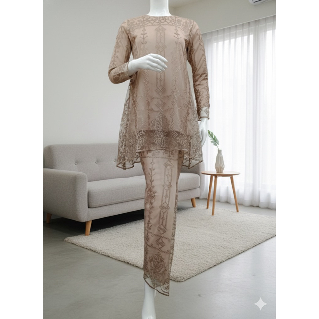 Set Kurung Melayu Azkia//Baju Kurung Melayu//Setalan Brukat