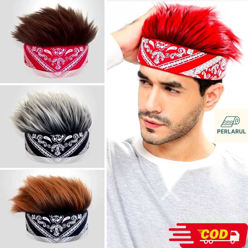 Topi Rambut Model Paisley Premium Rambut Palsu Panjang