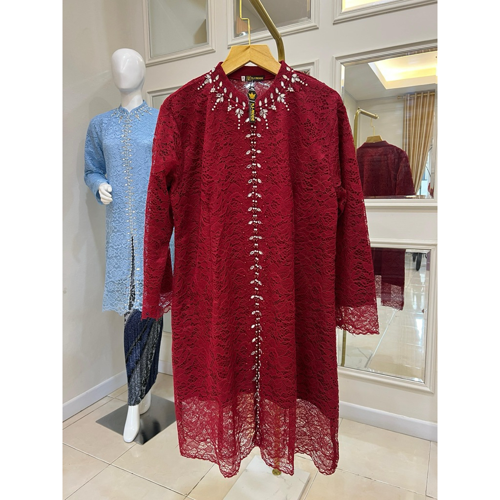 Kebaya Big size Brokat Premium Kebaya Tunik brokat Malika Payet Jumbo 5XL ld 140 / Kebaya Jumbo Ld 1