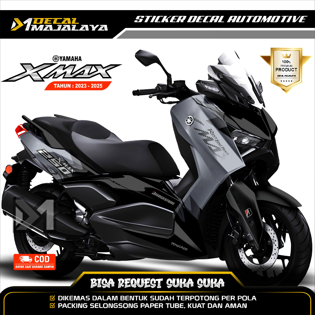 Bisa COD Decal Sticker Full Body YAMAHA XMAX 250 THN 2023/24 Livery Stromblast Desain Custom Dekal