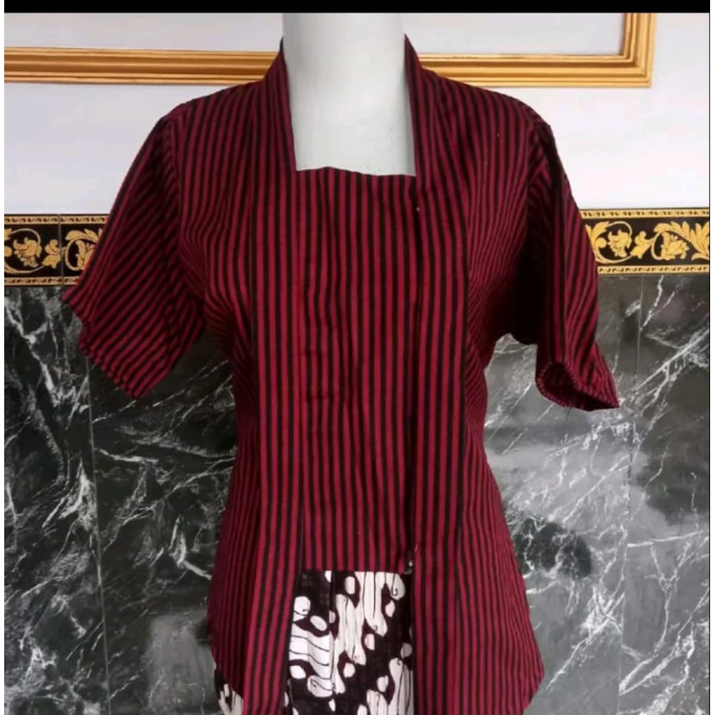 kebaya lurik kutubaru lengan PENDEK dewasa