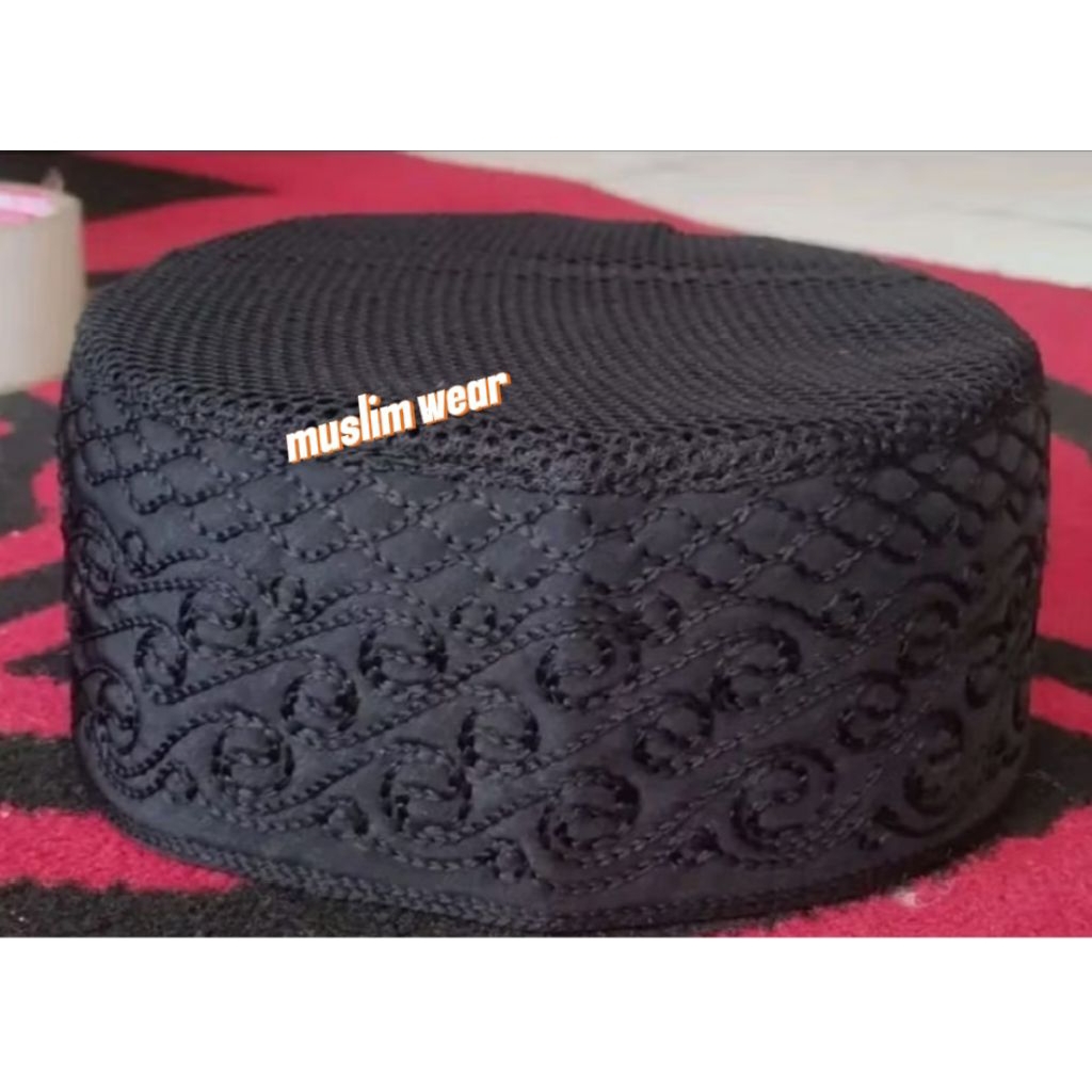 peci madinah jaring hitam/madinah ikaf tinggi 6cm