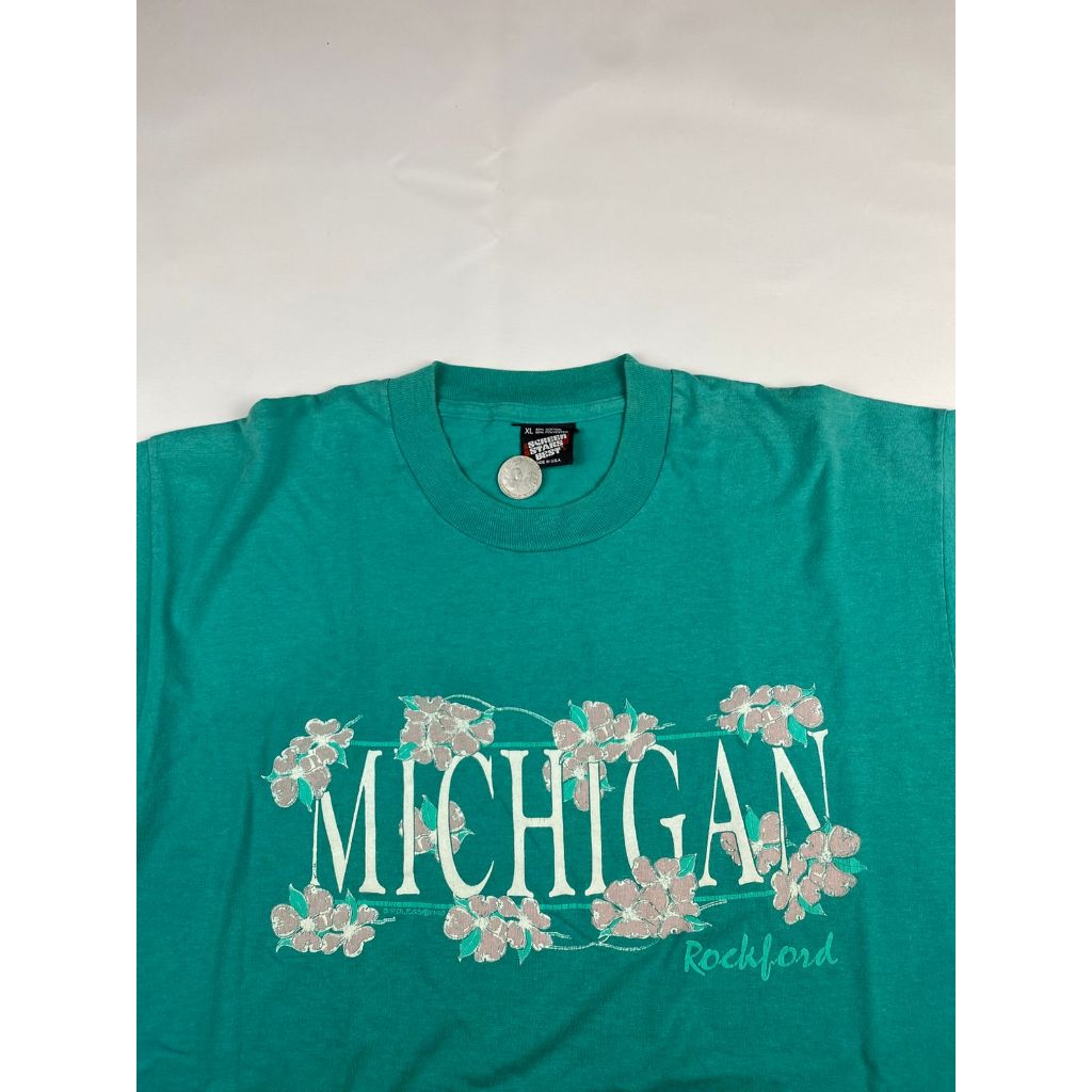 Kaos Vintage Art Hawaii Michigan 90s