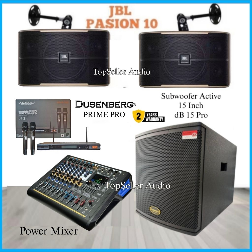Paket Sound System Karaoke Live Musik Dll Speaker JBL Pasion10 Original Subwoofer 15 Inch Aktif Duse