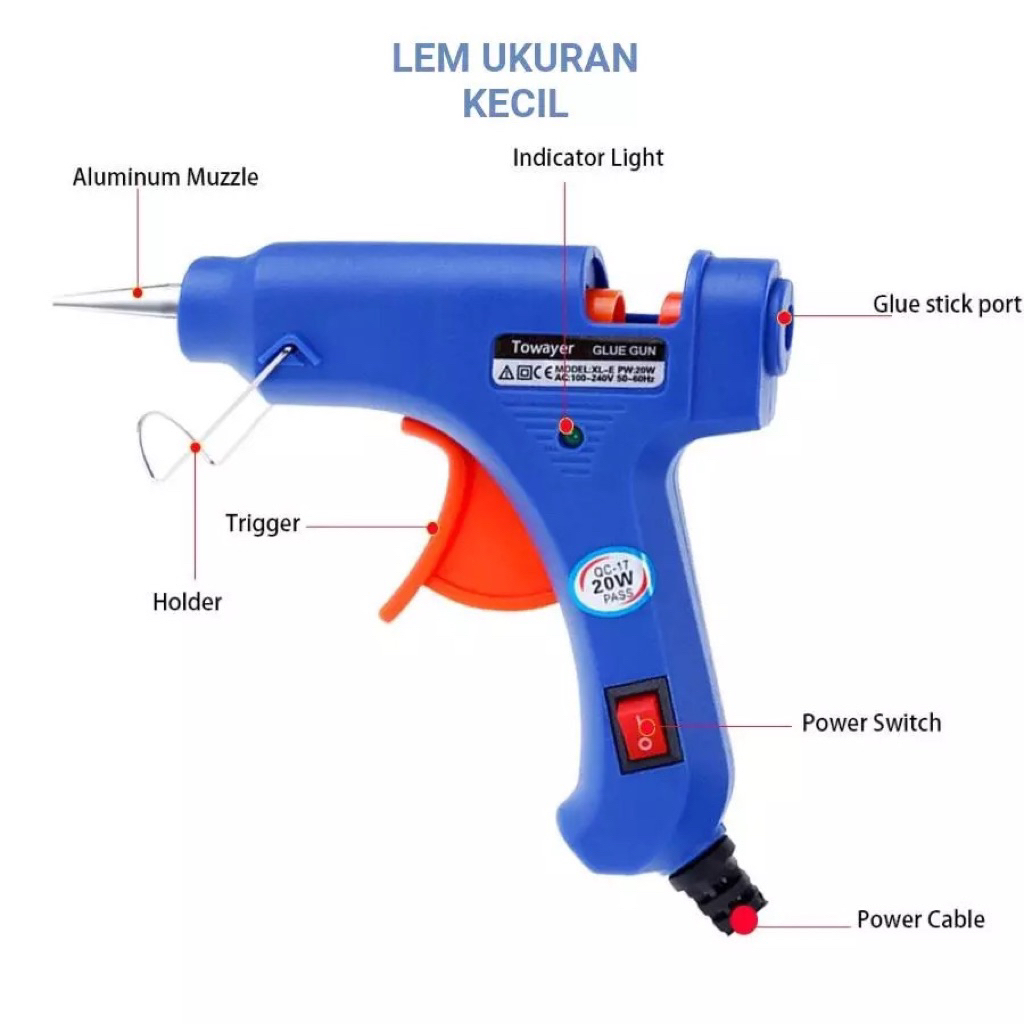 Alat Glue Gun lem tembak | Alat Lem Tembak | 20 watt lem tembak kecil