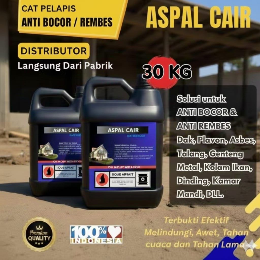 Aspal cair 30 kg - aspal cair waterproof anti rembes & bocor