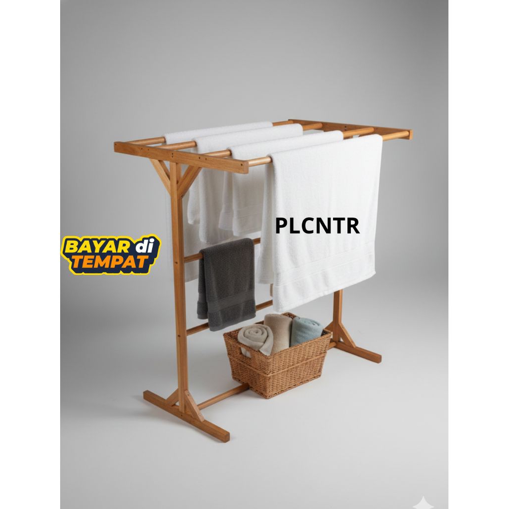 Gantungan handuk baju/Rak Handuk Premium Rak Pakaian Rak Kayu Jemuran Handuk baju Desain Minimalis M