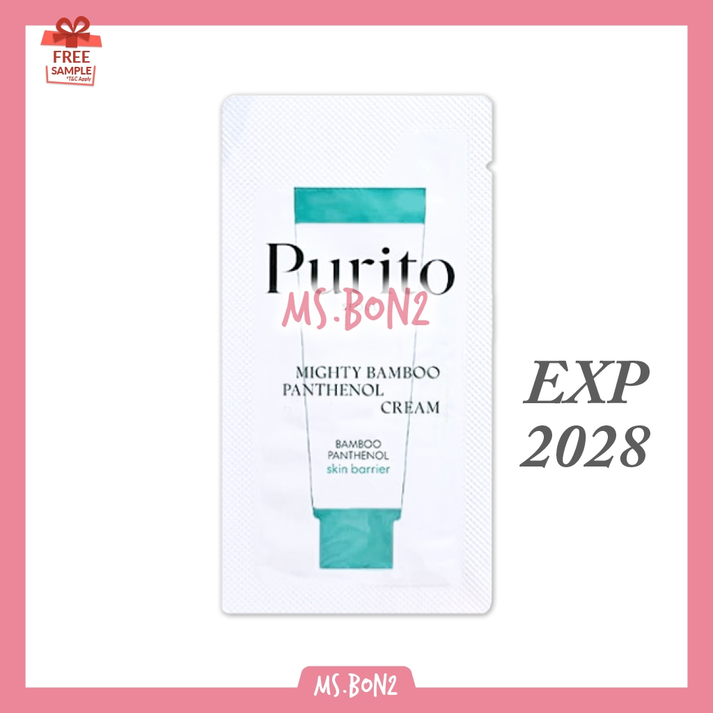 PURITO Seoul Mighty Bamboo Panthenol Cream 1ml 15ml 100ml Sample Sachet Full Size Mini Trial Travel 