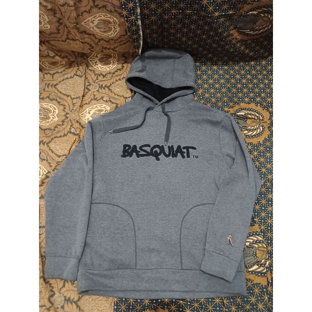 JMB (Jean-Michel Basquiat) Hoodie pullover Grey  "BASQUIAT" Logo