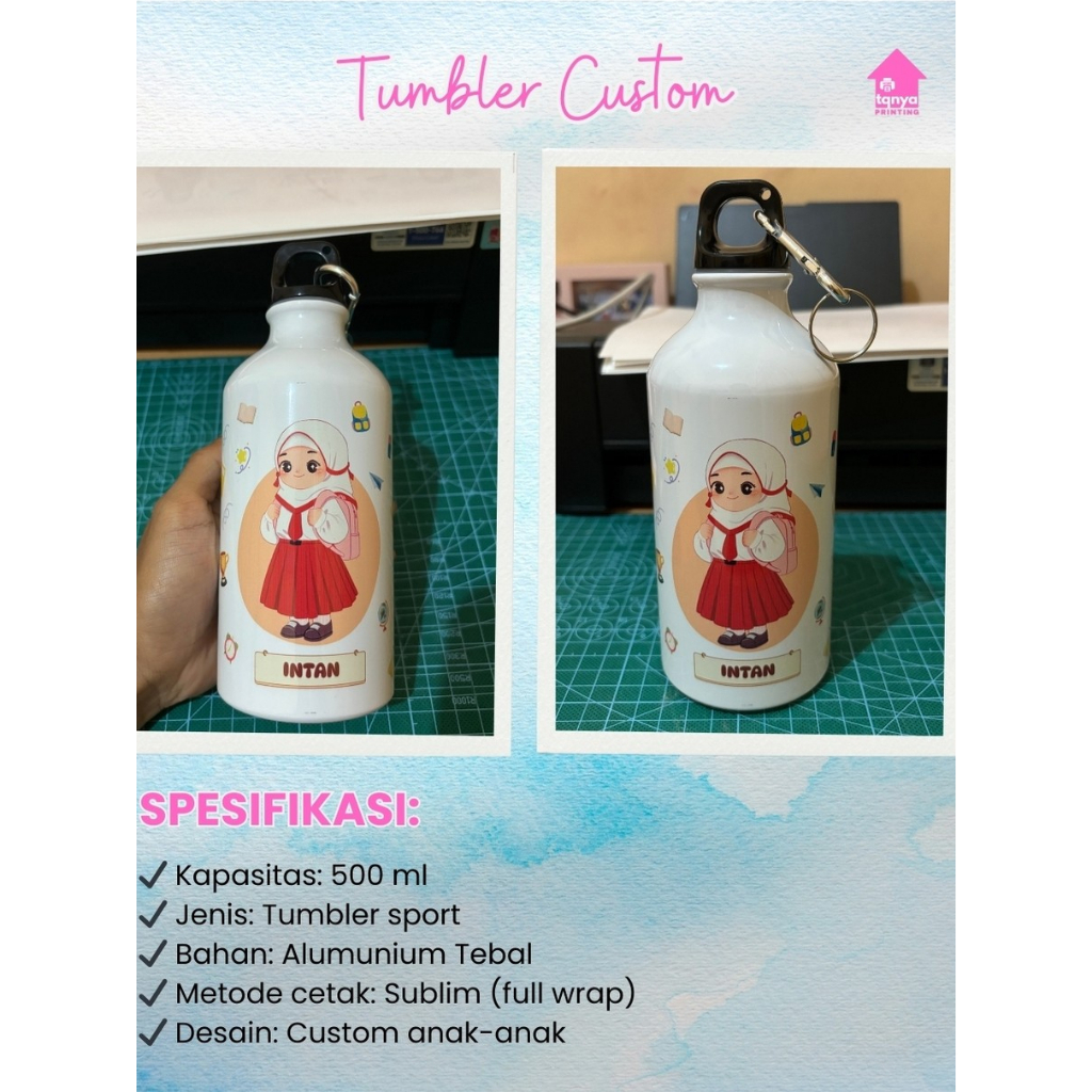 Botol Tumbler Sport Custom Desain Anak - Anak