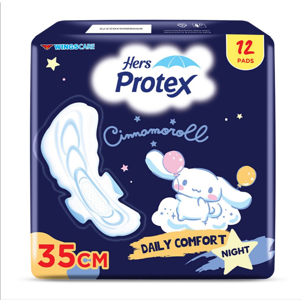 Hers Protex Pembalut Wanita Wing Malam 35cm 12 Pads