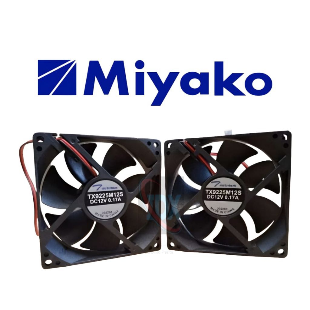 Miyako Kipas Angin TX9225M12S DC12V 0.17A untuk Pendingin Komputer dan Perangkat Elektronik