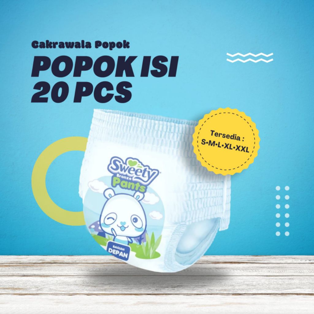 Popok Termurah pampers termurah  popok Celana Anak  Sweety/Huggies Isi 20 pc dengan Daya Serap Tingg