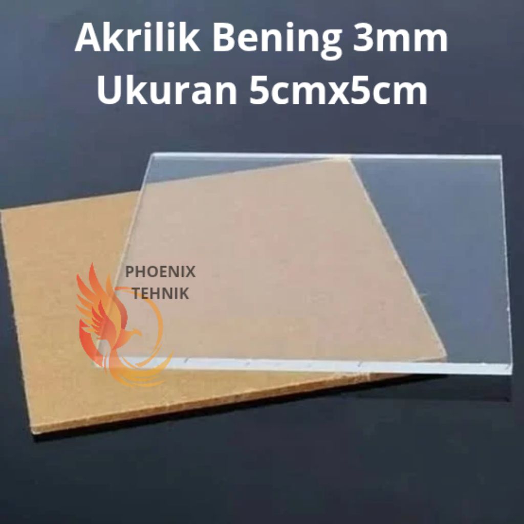 AKRILIK TRANSPARANT 3MM 5CM X 5CM / AKRILIK BENING /AKRILIK SIGN / AKRILIK 3MM