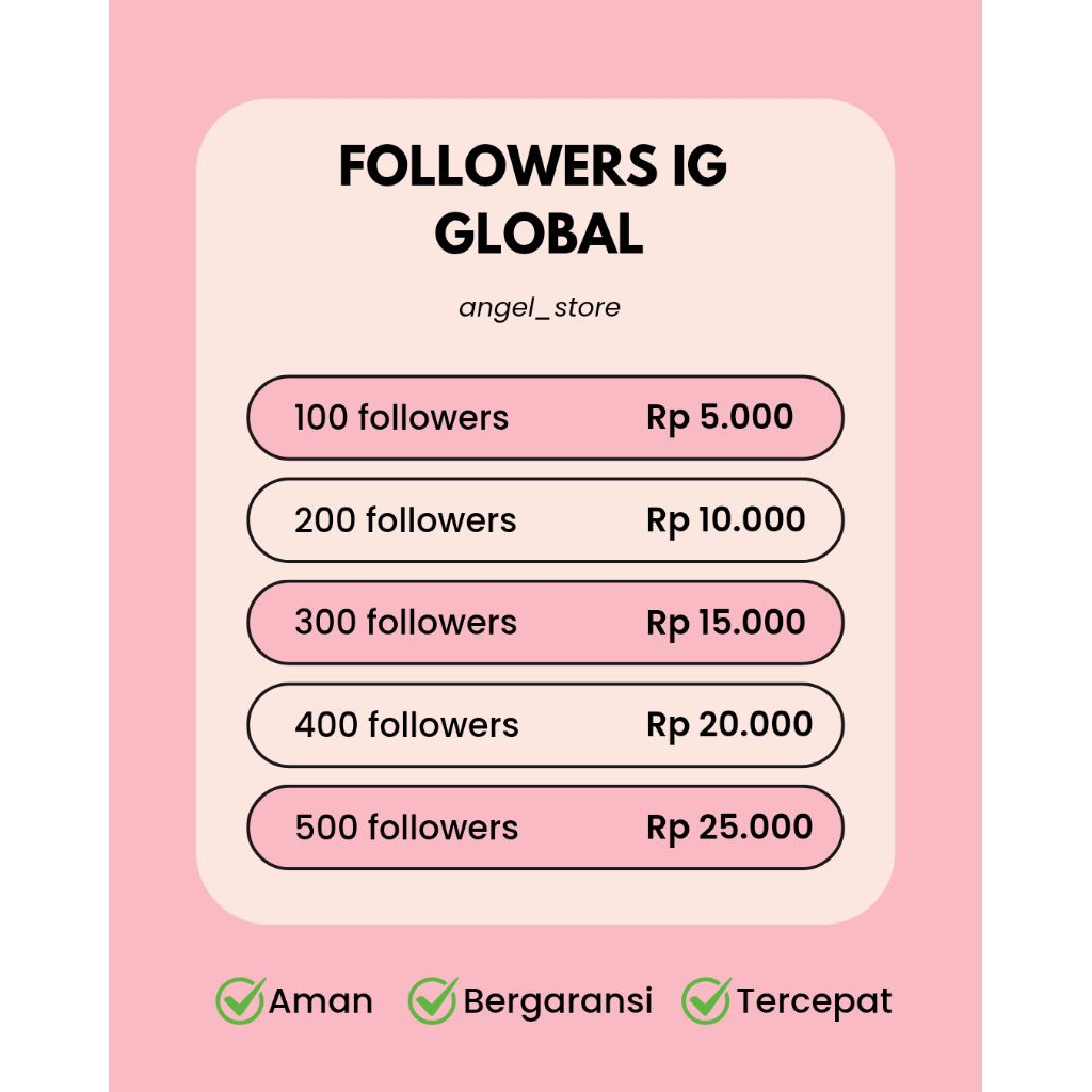 Instagram Followers Permanen Non Drop | Followers Instagram Global | Followers IG Fast Murah