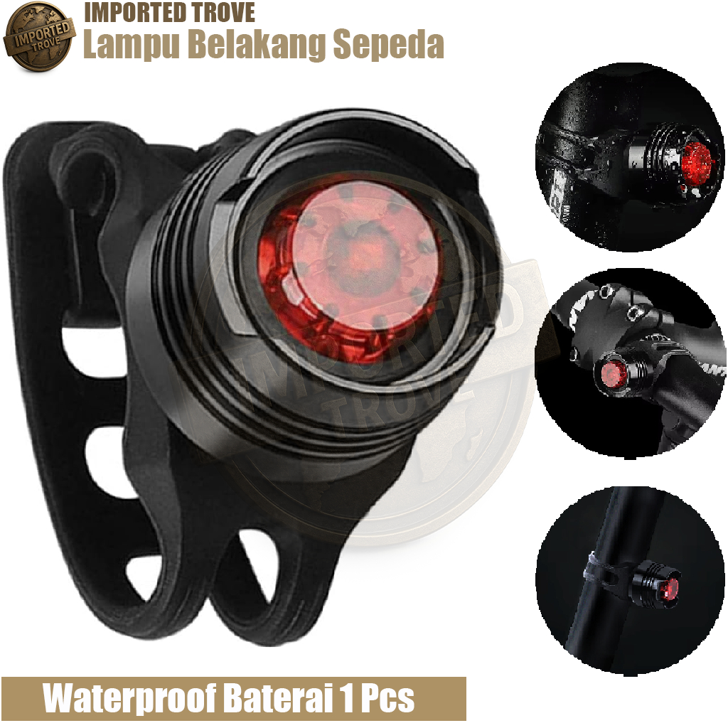 TaffLED Lampu Belakang Sepeda LED 3 Mode Waterproof Baterai CR2032 - 558 Bike Lights Set Front and B