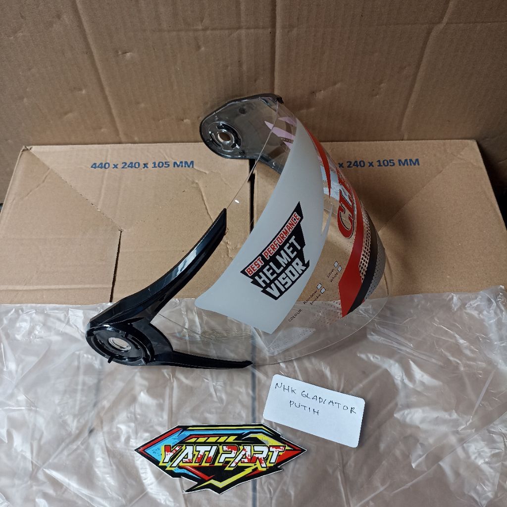 Kaca helm NHK gladiator kaca helm NHK reventor putih original clear