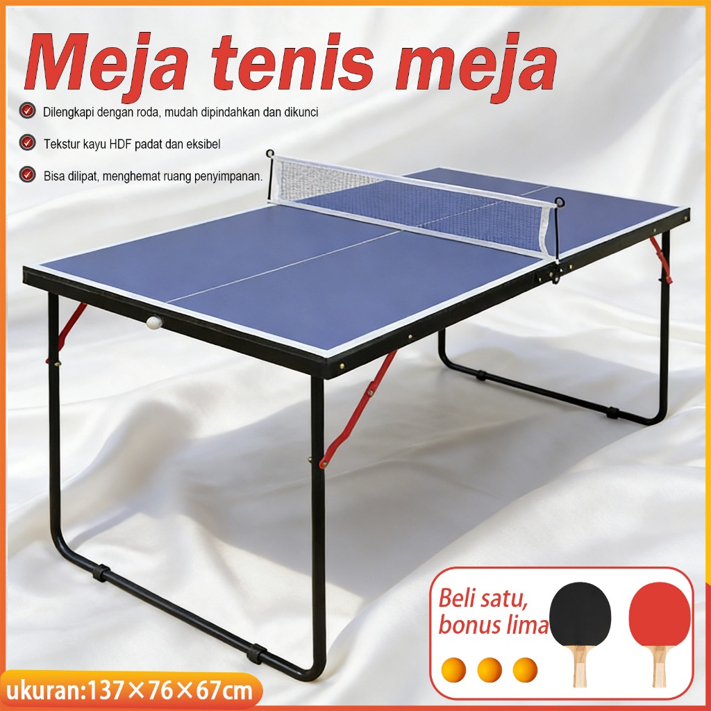 Meja Tennis Adjustable Portable Lipat Tenis Pingpong Table Indoor Outdoor