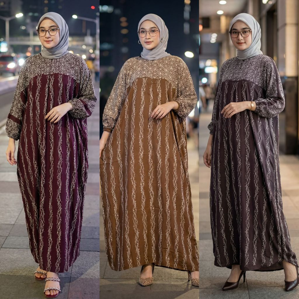 Aesha Kaftan Rayon Premium Model Lisa Busui Gamis Kaftan Ukuran Allsize LD 160cm Panjang 138cm