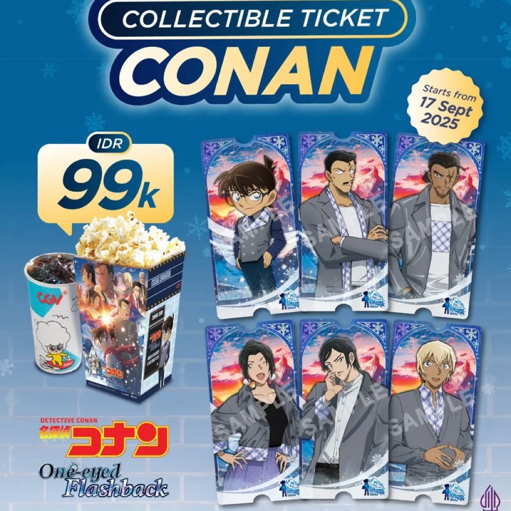 Official Collectible Ticket Bioskop CGV Detective Conan One-eyed Flashback (1 SET)