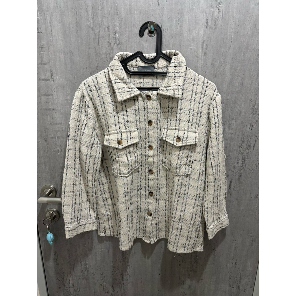 THIS IS APRIL X JESSICA MILA TWEED OUTER SHIRT TOP