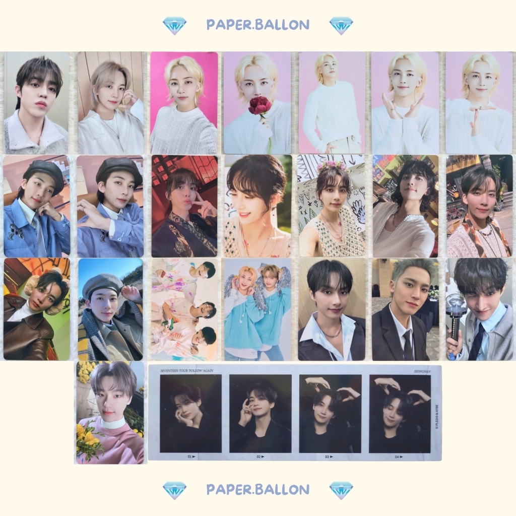 OFFICIAL PHOTOCARD SEVENTEEN SCOUPS JEONGHAN WONWOO DK DOKYEOM VERNON DINO SVT CAFE IN SEOUL FTS FML