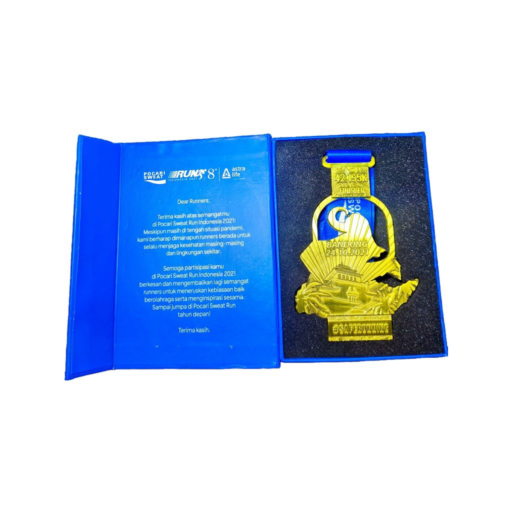 Medali Finisher Running Event Lari Pocari Sweat Run 8 2021 - Bandung Marathon