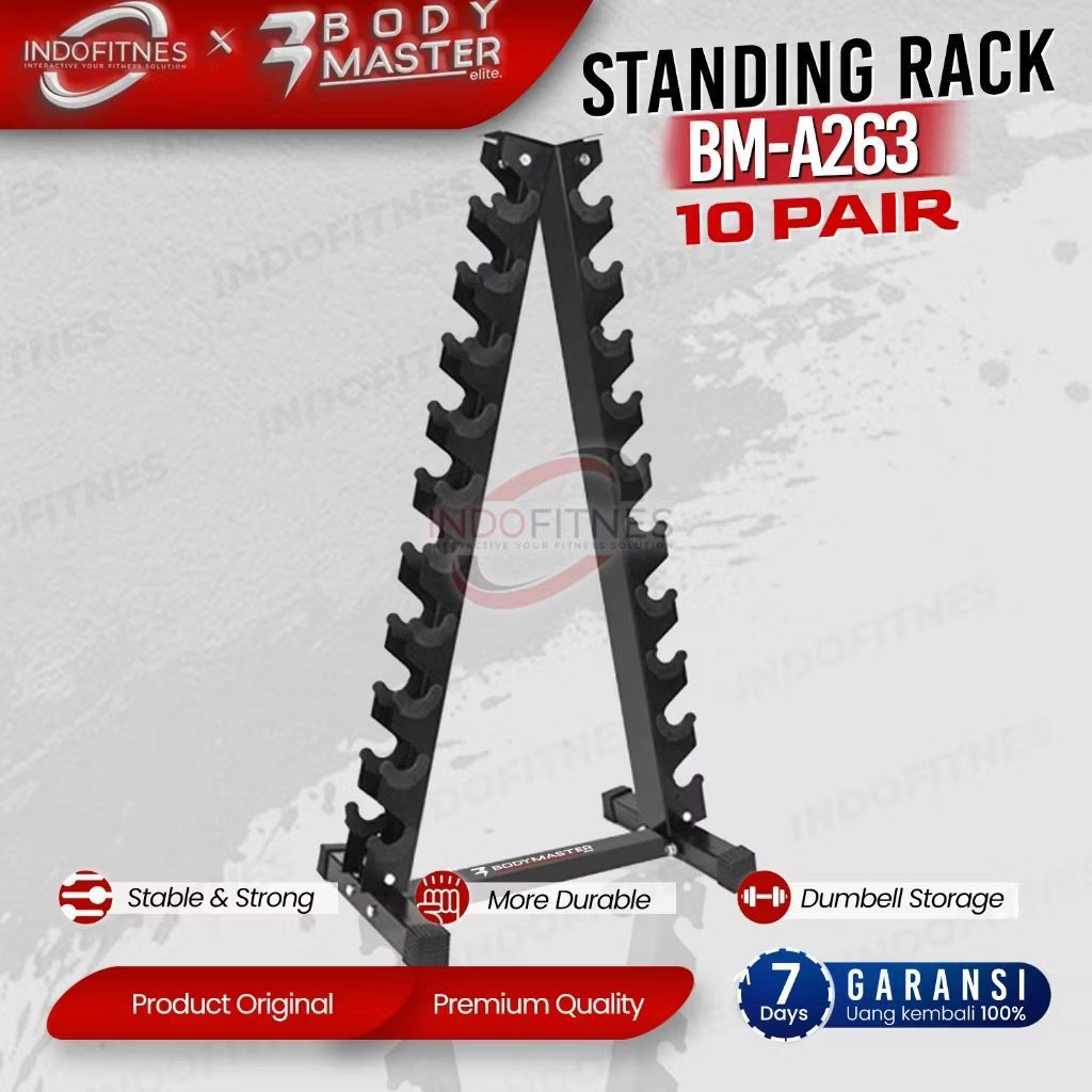 ODYMASTER Dumbell & Barbell Standing vertical rak barbel tier plate beban besi dumbel hex weight pla