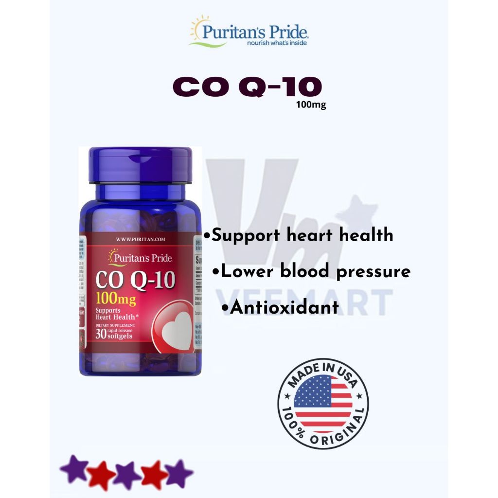 Puritan Co Q-10 100mg isi 30 Softgels Kesehatan Jantung