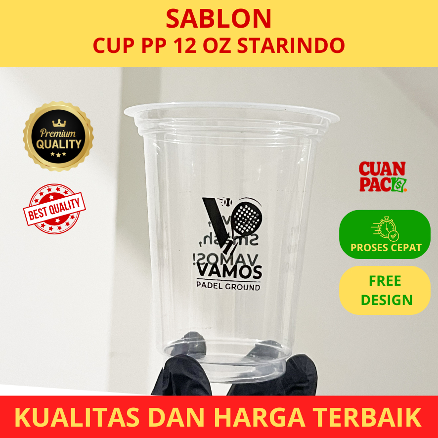 CUP 12 OZ DATAR STARINDO + SABLON