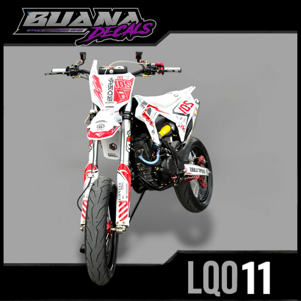 0093 DECAL CHROME KOMBINASI STABILO PREMIUM | KLX BF | SUPERMOTO KLX BF | DECAL MURAH KLX BF | DECAL