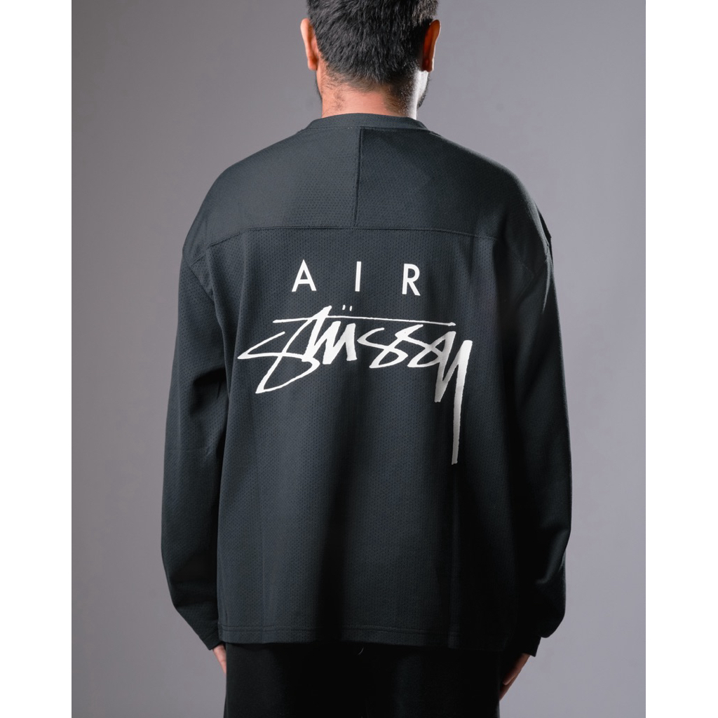 nike X stussy long sleeve mesh jersey black