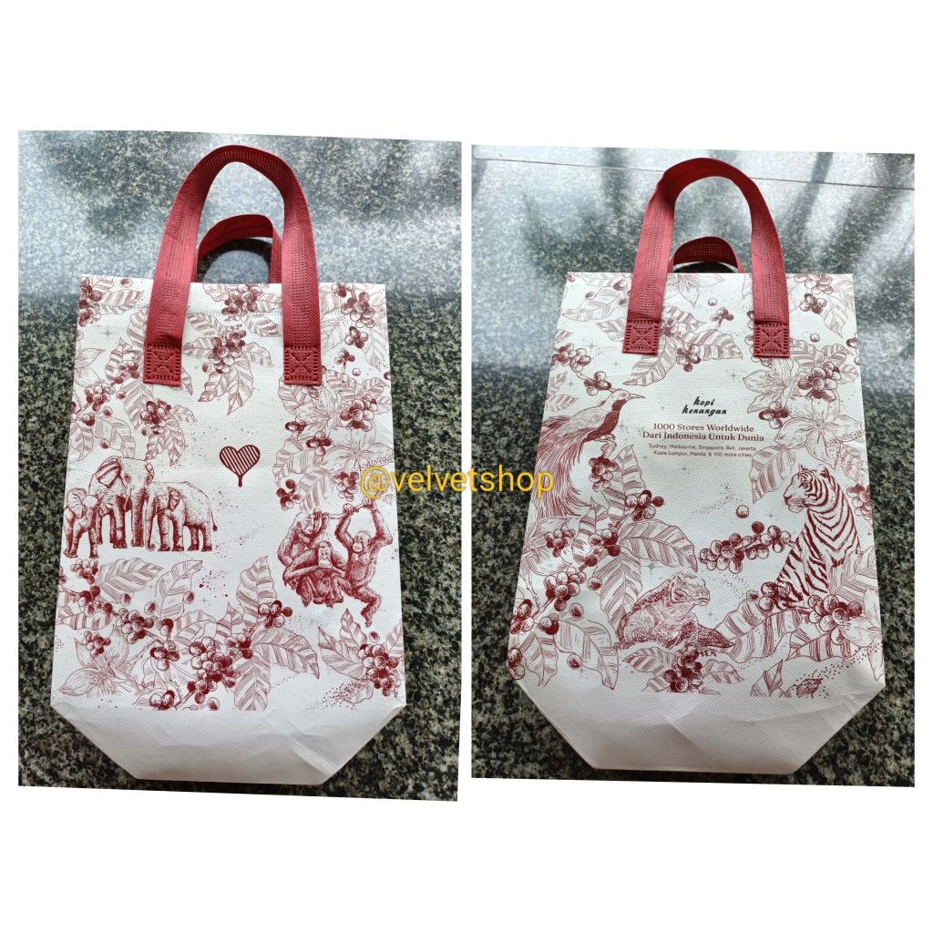 Tote bag shopping bag tas belanja spunbond Kopi Kenangan Insulated Thermal Signature Excelso Chatime