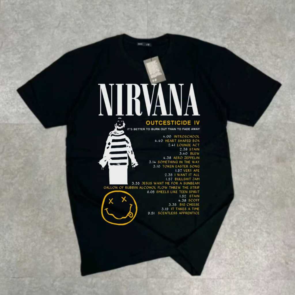 Kaos Nirvana Outcesticide Vintage 100% Katun Combad 24s | Kaos Band Nirvana | Baju Nirvana | Kaos Ba