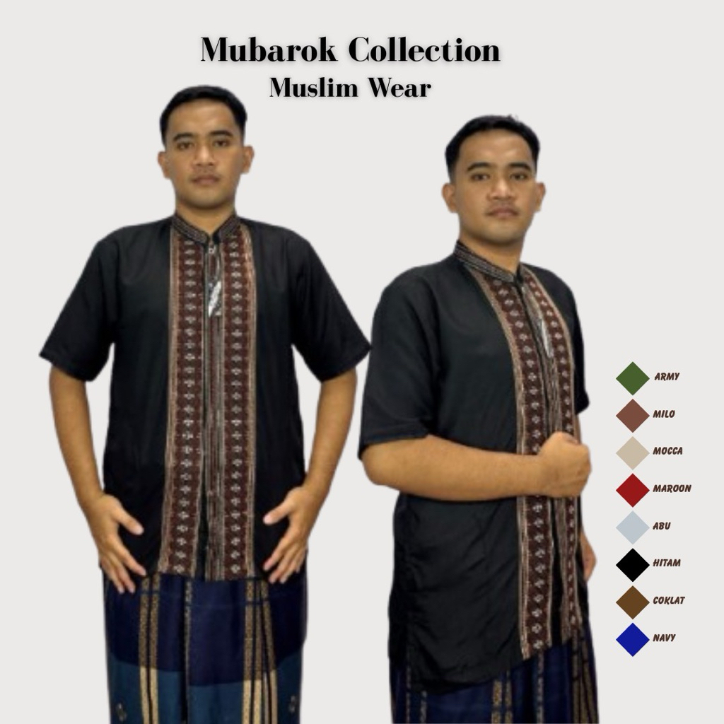 baju koko poly katun lengan pendek motip bordir tebaru baju koko taqwa Mubarok collection