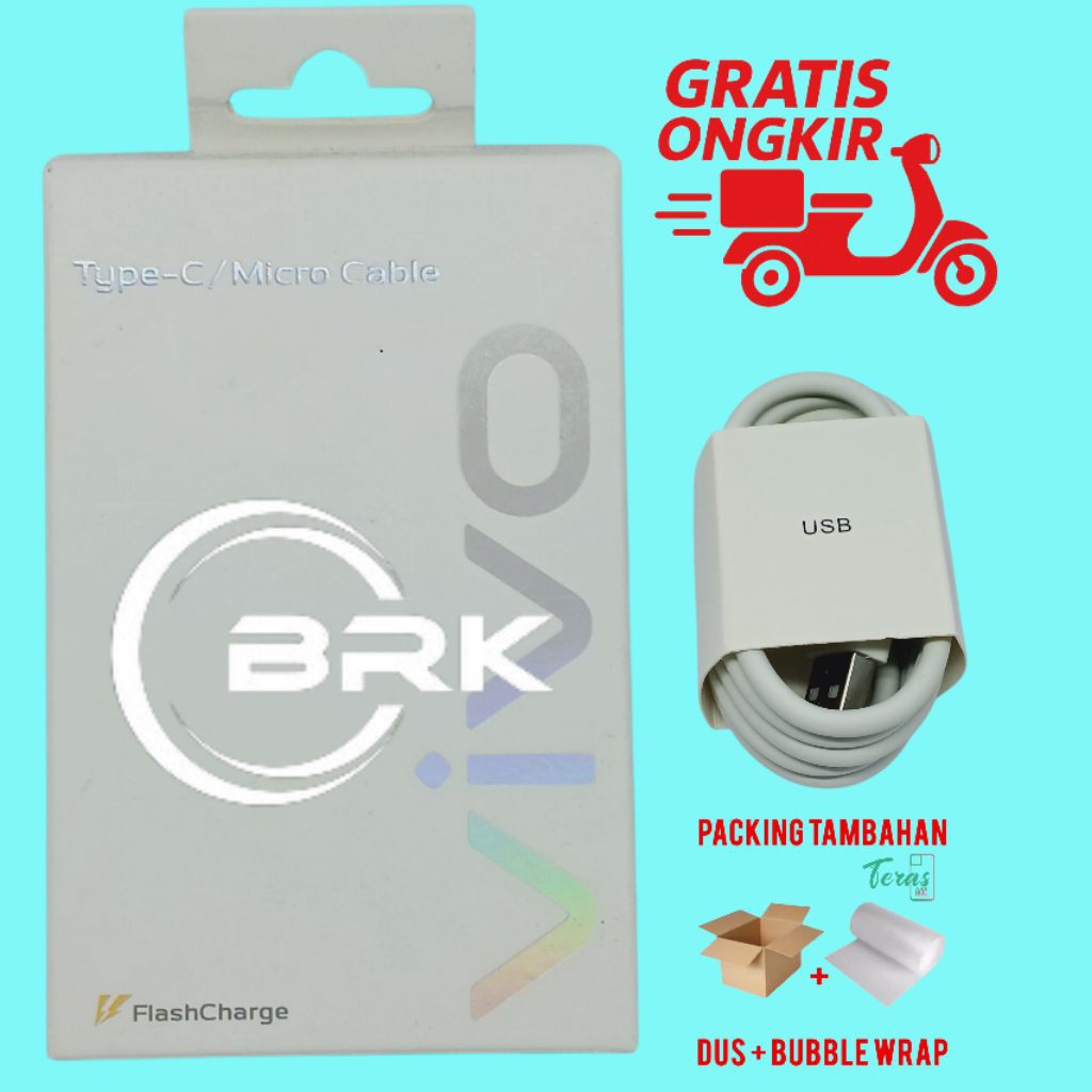 KABEL KABEL DATA CHARGER CASAN VIVO Y11 / Y12 / Y15 / Y17 USB TYPE MICRO KUALITAS ORIGINAL