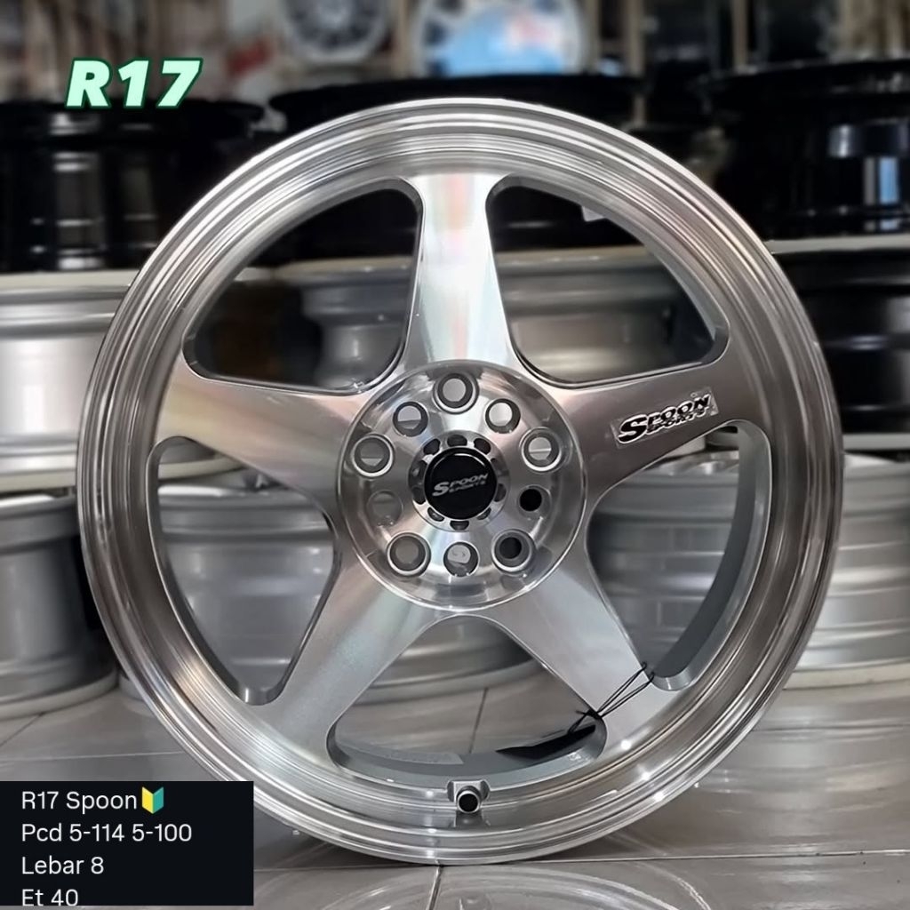 velg mobil spoon ring 17 lebar 8 polish untuk innova terios xpander hrv veloz sienta ertiga xenia ci