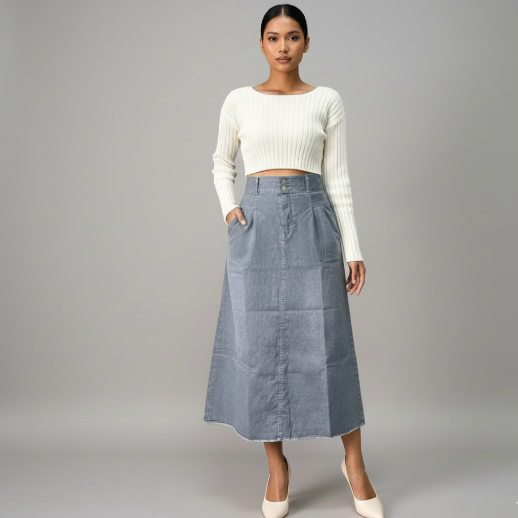 ROK JEANS TERKINI | ROK JEANS PANJANG