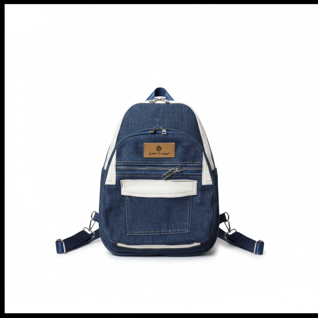 Tas Ransel Fashion Tas Punggung Pria Wanita Backpack Jeans Denim Premium