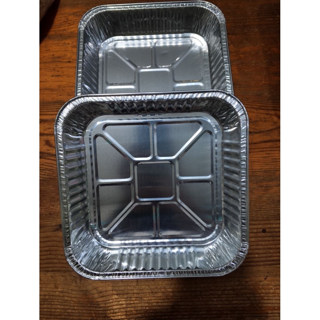 ALUMUNIUM FOIL KOTAK 18X18CM / 1PCS ALU TRAY OX 1400 / ALU TRAY KOTAK