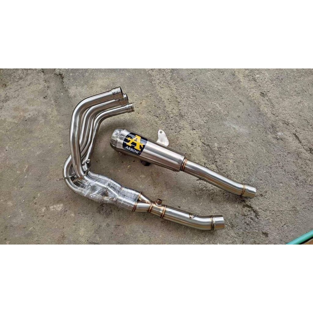 Knalpot Costum Premium Arrow Pro Race For ZX25R, ZX25RR Fullsystem Header Bending