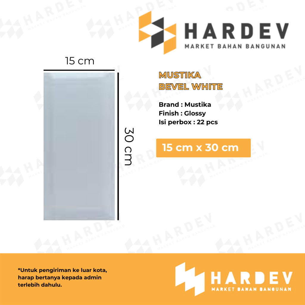 Mustika Bevel Putih 15x30