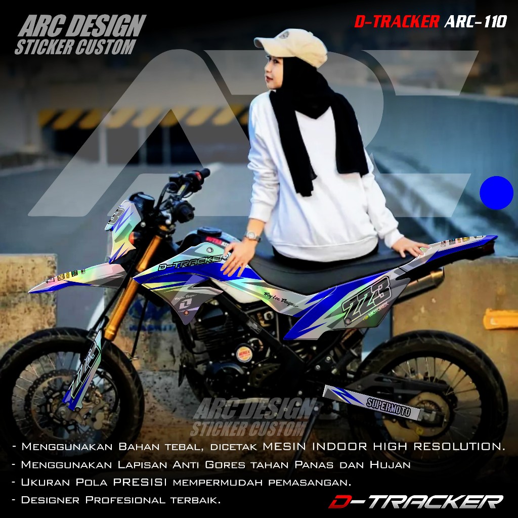 (PROMO COD) TERBARU Decal Sticker HOLOGRAM Motor Cross Dtracker 150 New Full body - Dekal Stiker Sko