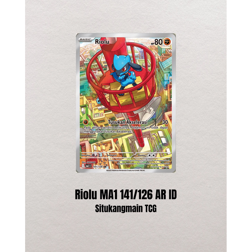 Pokemon Card Riolu 141/126 AR ID Indonesia TCG Evolusi Mega Situkangmain
