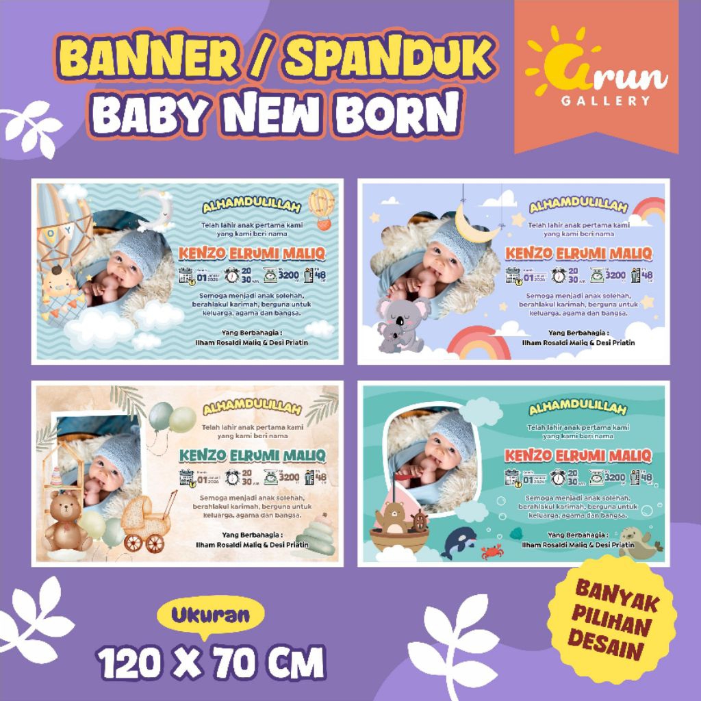 BANNER BAYI / NEW BORN / SPANDUK NAMA ANAK / BABY NEW BORN / SPANDUK KELAHIRAN BAYI